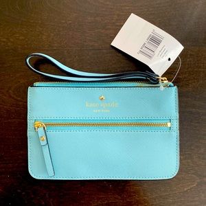 Kate Spade New York light blue wristlet